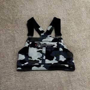 Champion Camo Crop Top‎ XS Overalls Suspender Top Y2K Festival Rave Party